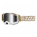 100%, MX brýle Racecraft 2 Goggle MAYFAIR - stříbrné zrcadlové sklo, barva bílá/zlatá