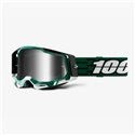 100%, MX brýle Racecraft 2 Goggle MILORI - stříbrné zrcadlové sklo, barva zelená/černá