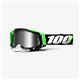 100%, MX brýle Racecraft 2 Kalkuta - barva černá/zelená/bílá, stříbrné zrcadlové sklo