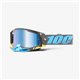 100%, MX brýle Racecraft 2 Trinidad - barva šedá/modrá/žlutá, modré zrcadlové sklo