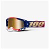 100%, MX brýle Racecraft 2 United - barva modrá/červená/bílá, zlaté zrcadlové sklo