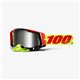 100%, MX brýle Racecraft 2 Wiz - barva černá/žlutá/červená, stříbrné zrcadlové sklo