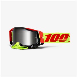 100%, MX brýle Racecraft 2 Wiz - barva černá/žlutá/červená, stříbrné zrcadlové sklo