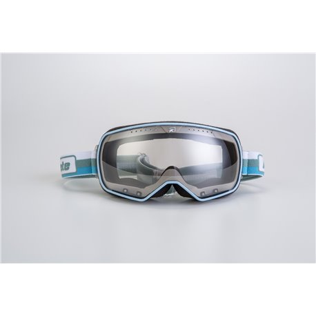 Ariete, MX brýle Feather Cafe Racer, pásek bílá/tyrkysová, zrcadlové sklo Light Sensitive