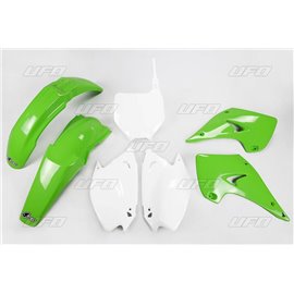 UFO, sada plastů, Kawasaki KX 125/250 '05-'10 barva OEM (zelená/bílá) (KA202E999)