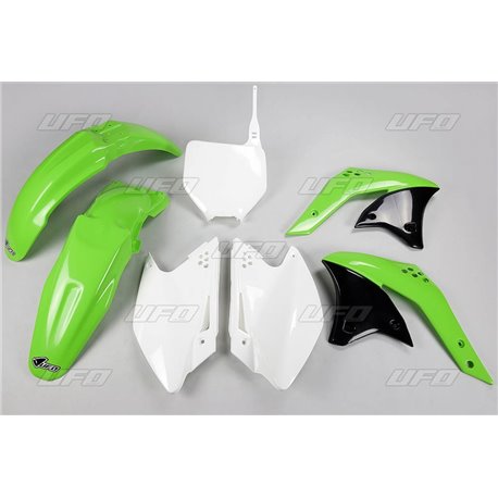 UFO, sada plastů, Kawasaki KXF 250 '07 barva OEM (zelená/bílá)