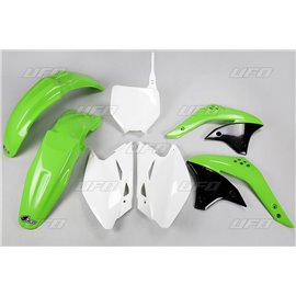 UFO, sada plastů, Kawasaki KXF 450 '07 barva OEM (zelená/bílá) (KA209E999)