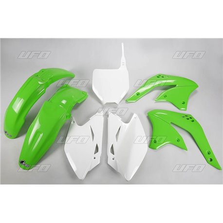 UFO, sada plastů, Kawasaki KXF 450 '08 barva OEM (zelená/bílá) (KA211E999)