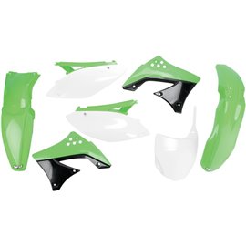 UFO, sada plastů, Kawasaki KXF 450 '09 barva OEM (zelená/bílá/černá)