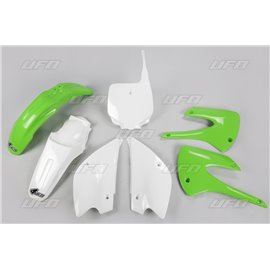 UFO, sada plastů, Kawasaki KX 85 '13 RESTYLING barva OEM (zelená/bílá) (KA218KE999)