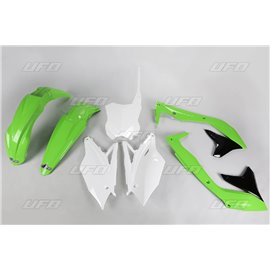 UFO, sada plastů, Kawasaki KXF 450 '16-'17 barva OEM (zelená/černá/bílá)