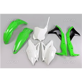 UFO, sada plastů, Kawasaki KXF 250 '17 barva OEM zelená/bílá/černá