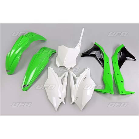 UFO, sada plastů, Kawasaki KXF 250 '17 barva OEM zelená/bílá/černá