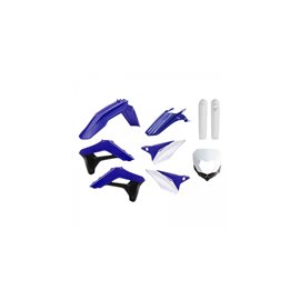 Polisport, sada plastů, Sherco 2T/4T `17-21 barva OEM (modrá/bílá) s rámečkem světla (8679800003) + kryty přední vidlice