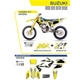 UFO, sada plastů + sada polepů, Suzuki RMZ 250 '19-'22 Apodis, žlutá barva