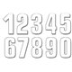 Blackbird, startovní čísla, 21cm X 11cm, rovné, bílá barva NR7 (3 ks.) - (výprodej)