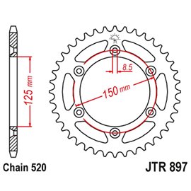 JT, rozeta 899 50, duralová Racelite, KTM SX/EXC/LC4 (91-21) (89950JTA) (řetěz 520), modrá
