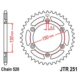 JT, rozeta 270 43 Yamaha WR 250R '08-'20 (JTR245/2.43)* (řetěz 520)