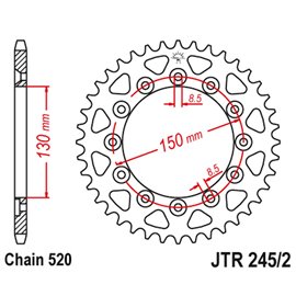 JT, rozeta 270 38 Yamaha YZ/YZF/WRF '99-'18 (27038JT) (JTR245/2.38) (řetěz 520)