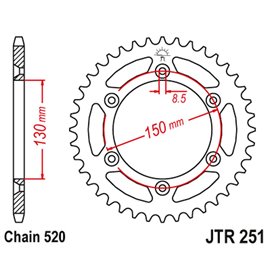 JT, rozeta 270 38 Yamaha YZ/YZF/WRF '99-'18 (27038JT) (řetěz 520) - nahrazeno 27038JTSC (JTR251.38SC)