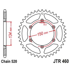 JT, rozeta 489 39 Kawasaki KX/KXF `84-20 (48939JT) (řetěz 520)