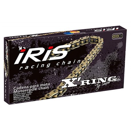Iris, 520 XR-108 řetěz (108 článků)s X-kroužky (se spojkou) zlatá barva