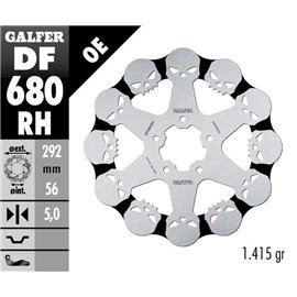Galfer, přední brzdový kotouč, Harley-Davidson (292X56X5) SKULL (vzor-lebky)