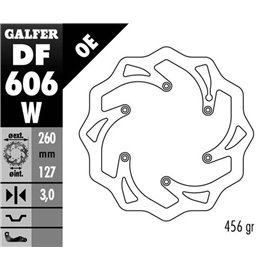 Galfer, přední brzdový kotouč, KTM SX/EX / Husaberg OEM 260mm (WAWE)