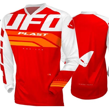 UFO (kolekce 2023), dres HORIZON Jersey, barva červená - bílá, velikost XL