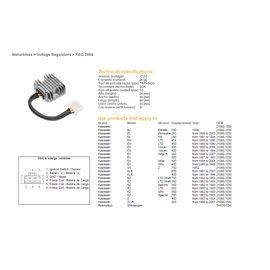 DZE, regulátor napětí, Kawasaki EL/EN/EX/GPZ/KZ/Z (SH530-12) (21066-1030) (SH530-12K,ESR140)