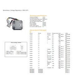 DZE, regulátor napětí, Honda CX500/650, GL500/650, VF750/1000, VF1100S (SH541-12) (ESR650,ESR749,RGU-103)