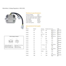DZE, regulátor napětí, Honda CB750/900/1100 '79-'84 (OEM-31600-MA6-000) (ESR210)