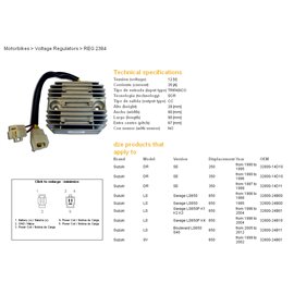 DZE, regulátor napětí, Suzuki DR350 SE 95-99, LS650 96-11, SV650 98-01 (32800-24B01) (ESR123)