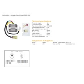 DZE, regulátor napětí, Honda XRV750 AFRICA TWIN 92 (31600-MV1-941) (35A)