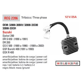 DZE, regulátor napětí, Suzuki GS500E 89-02, GSF400 91-93 (ESR170)