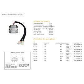 DZE, regulátor napětí, Yamaha XS650/750/850/1100 (1T4-81960-92-00, 1T4-81960-A0-00) (ESR310)