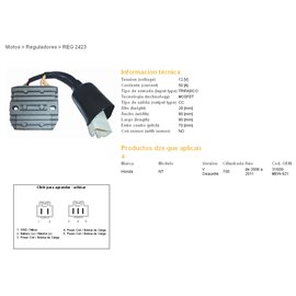 DZE, regulátor napětí, Honda NT700V DEAUVILLE 06-11 (31600-MEW-921) MOSFET (50A)