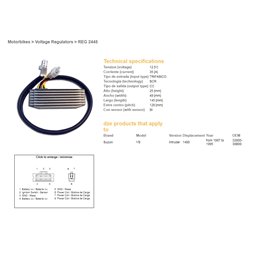 DZE, regulátor napětí, Suzuki VS 1400 INTRUDER 87-95 (OEM-32800-38B00) (ESR750)