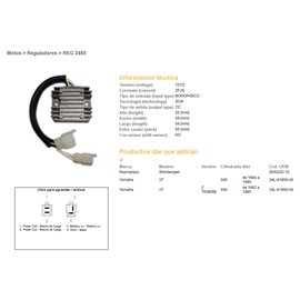 DZE, regulátor napětí, Yamaha XT600Z TENERE 83-86 (34L-81960-A0) (SH522G-12)