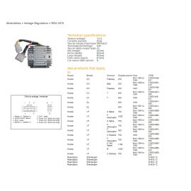 DZE, regulator napětí, Honda CX500/650, GL500/650, VF750/1000, VF1100S (SH541-12) (ESR650,ESR749,RGU-103)