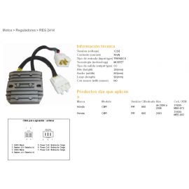 DZE, regulator napětí, Honda CBR600 RR 03-06 MOSFET (50A) (31600-MEE-872, 31600-MEE-003) (ESR430 ESR436)