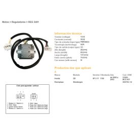 DZE, regulator napětí, Honda CB1100 SF (X11) 00-03 (31600-MCC-601) (SH579C-12) (12V/35A)