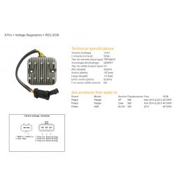 DZE, regulator napětí, Polaris RANGER 900 XP/CREW/60 '13-'15 MOSFET - 50A (4013978) (ESR829)
