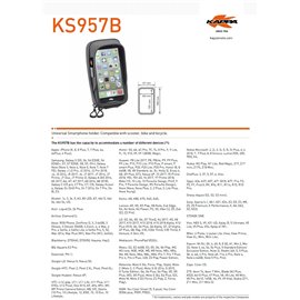 Kappa, brašna na GPS / telefon Iphone X/8/7/6S/PLUS, SAMSUNG GALAXY S6/S7/S8/S9 / EDGE Z MONTÁŽ NA ŘIDÍTKA nebo ZRCÁTKO
