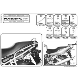 Kappa, nosič centrálního kufru, Ducati ST2 / ST4 900 (97-01), ST3 1000 (04-08) (bez plotny)
