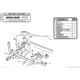 Kappa, nosič centrálního kufru, Honda CB 500 (97-05), CB 500S (00-05) (bez plotny)