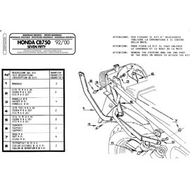Kappa, nosič centrálního kufru, Honda CB 750 SEVEN FIFTY (92-00) (bez plotny)