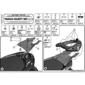 Kappa, nosič centrálního kufru, Yamaha MAJESTY 400 (04-14) (s plotnou Monolock)