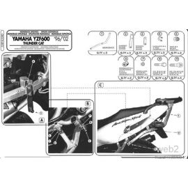 Kappa, nosič centrálního kufru, Yamaha YZF 600 THUNDER CAT (96-02) (bez plotny)