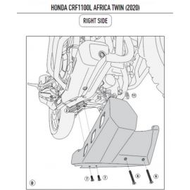 Kappa, duralový kryt motoru, Honda CRF 1100L Africa Twin '20-21,